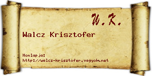 Walcz Krisztofer névjegykártya
